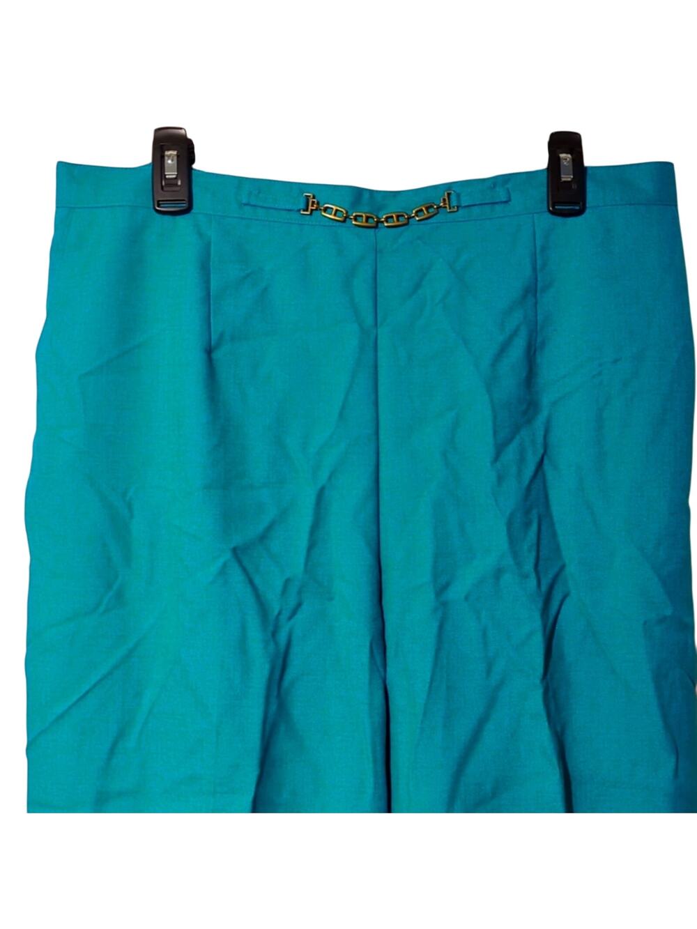 NWT Alfred Dunner 18WP Blue-Green/Teal Trousers [0174]